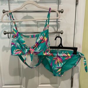 Colorful Bikini Set with Tie Details
